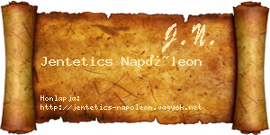 Jentetics Napóleon névjegykártya